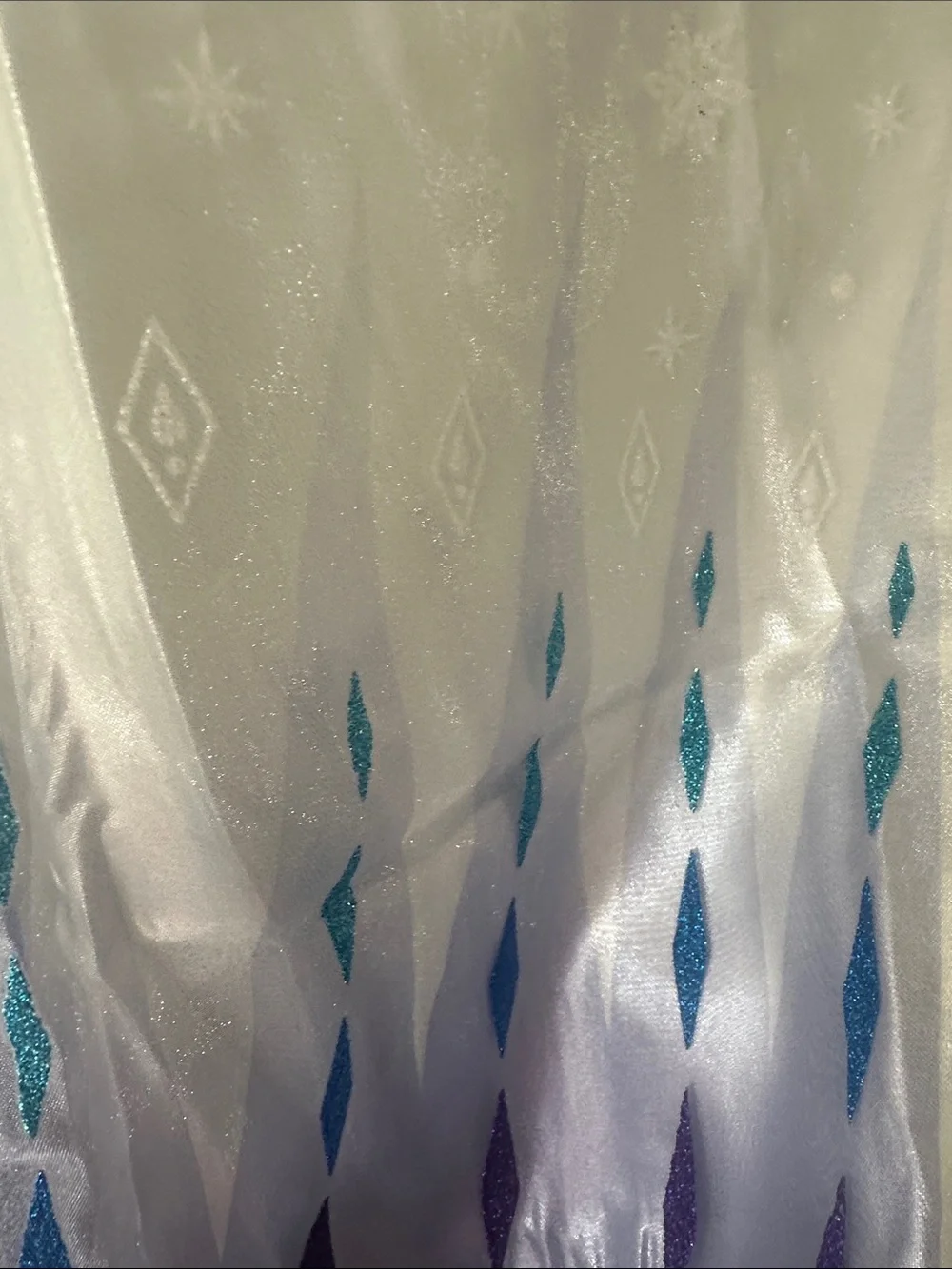 Disney Elsa-Inspired White and Light Blue Sparkle Costume with Light Blue Pants